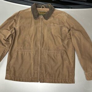 Timberland zip up canvas and leather jacket